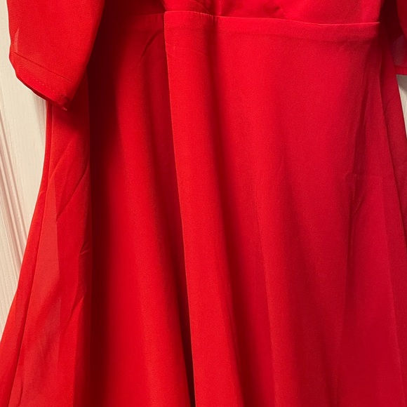 Cosmopolitan Red Off-the-Shoulder Skater Dress - Picture 7 of 11